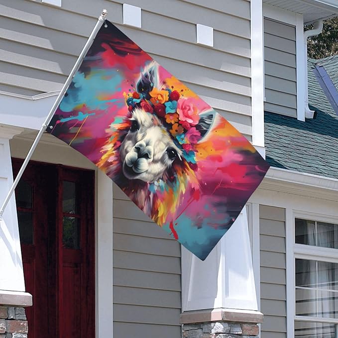 Cute Llama Flag 3x5 Ft Outdoor Indoor With Grommet Garden Yard Banner Decorative Sign