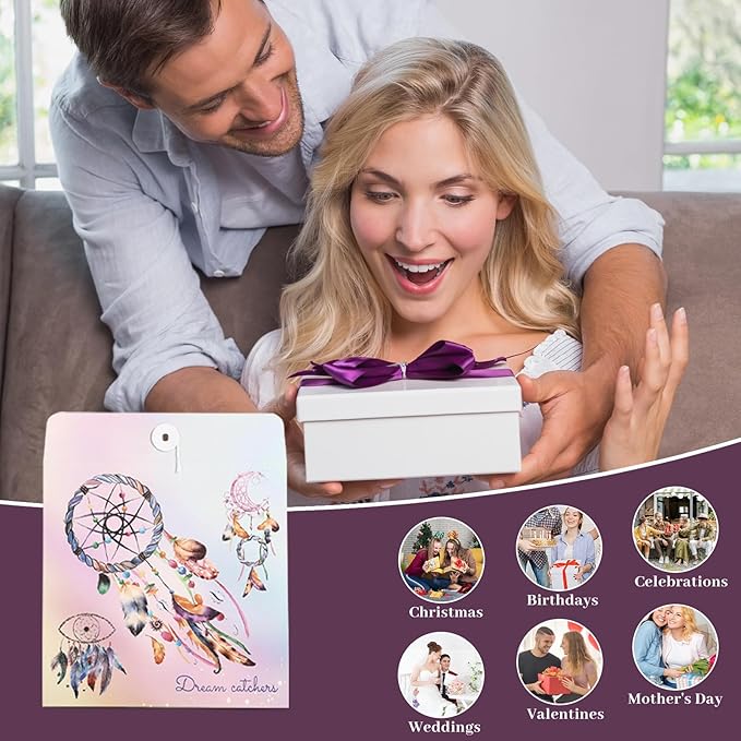 Crystal Suncatcher, Dreamsum Window Suncatchers with Crystals and Stones, Sun Catchers Indoor Window Catcher with Prism Slices, Moon Crystal Suncatchers Gift for Girls, Lover and Mom-Purple