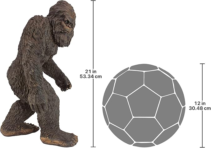 Design Toscano Yeti the Bigfoot Indoor/Outdoot Garden Statue, Medium 21 Inch Tall, Cast Stone Resin, Brown Finish