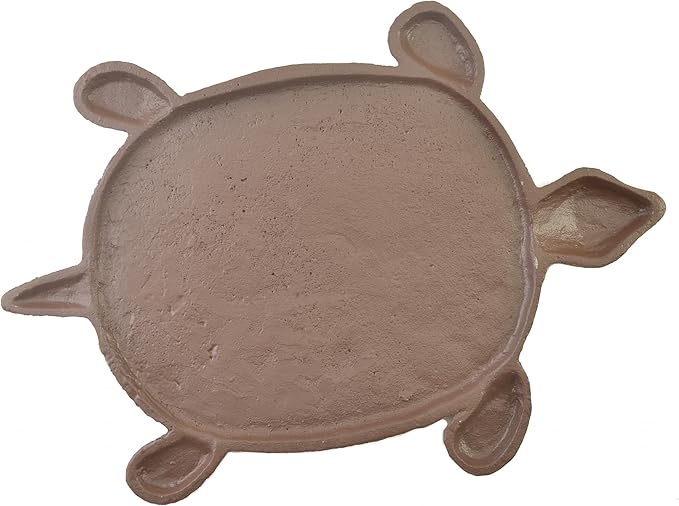 13" Cast Iron Turtle Stepping Stone – Heavy-Duty Rustic Brown Garden Paver, Decorative Outdoor Pathway Stone, Textured Design for Yard, Lawn, and Landscaping