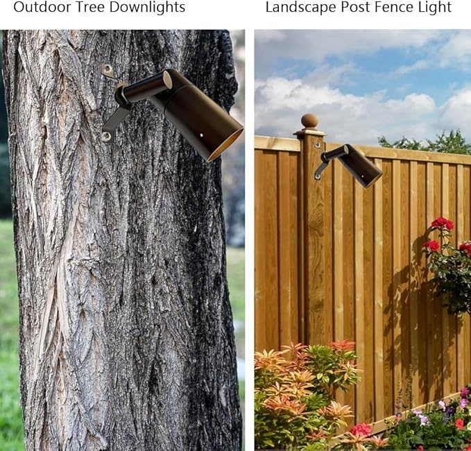 Arrownine Landscape Lighting Down Lights,Low Voltage Outdoor Wall Tree Mounted Lights Replaceable MR16 LED Bulb Warm White Bronze Finish Without Bulb