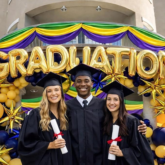 Graduation Party Decorations Bunting Flag & Mardi Gras Banner 2x20Ft Bunting Flag Class of 2026 Graduation Déco School Outdoor Porch Decor for Birthday & Events