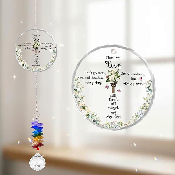 Glass Ornament Suncatcher - Sympathy Gift for Loss of Loved One - Grief Gifts - Heaven Keepsake - Mother's Day for Mom Dad Sisters Brothers - Hanging Home Garden Decor
