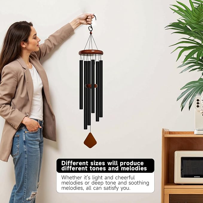 Bursvik 42'' Wind Chimes for Outside Deep Tone, Large Wind Chime, 6 Heavy Duty Tubes Metal Extra Large Wind Chimes Outdoor, Decoration for Garden, Patio, Yard, Gifts for Mother's Day(Rhombus)