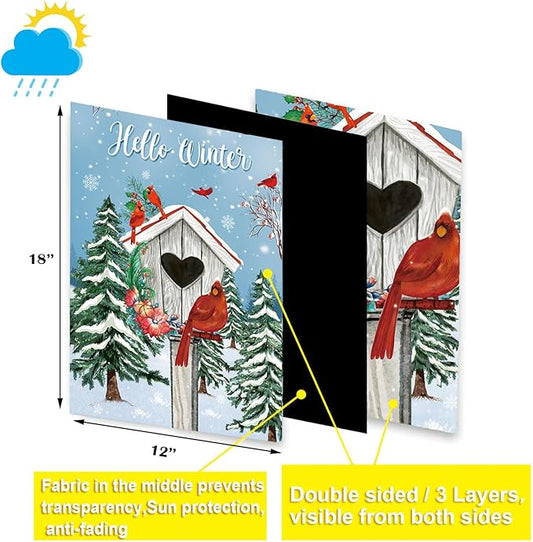 Seasonal Garden Flags Set of 12-Double Sided 12 x 18 Inch Outside Yard Flags, Small Flags for Outside, Holiday Garden Flags for All Seasons, Spring Easter Summer 4th of July Outdoor Flags
