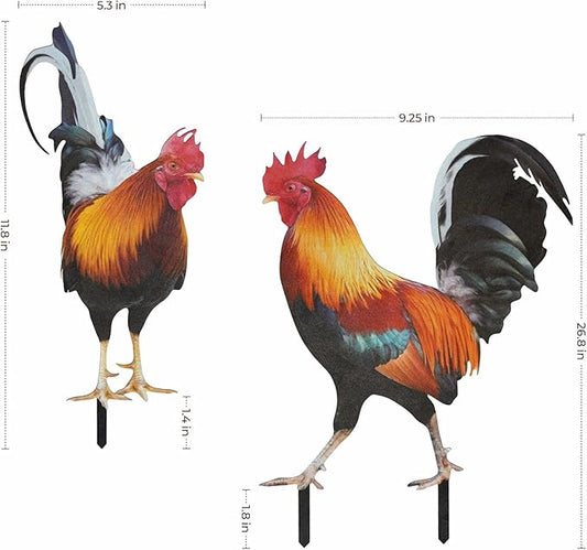 Decorative Garden Stakes,Large Chicken Decoration Grave Decorations for Cemetery (Large Chicken Decoration, 1 Pack)