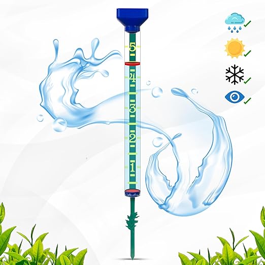 Headwind EZRead 21” Giant Professional Outdoor rain Gauge, USA Made Heavy Duty All Weather Freeze Proof Stake or mountable with Float, Blue (820-1002BLU)