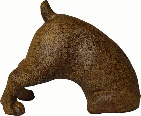 Digging Dog Concrete Garden Statue- 13" Tall- Espresso Stain Color