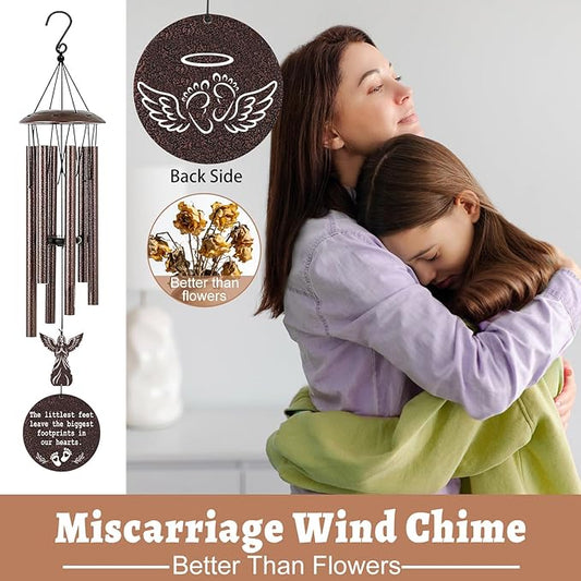 Miscarriage Gifts for Mothers - 36'' Miscarriage Memorial Wind Chimes for Women, Infant Baby Loss Keepsake Sympathy Memorial Bereavement Condolence Remembrance Gift, in Memory of Angel Baby
