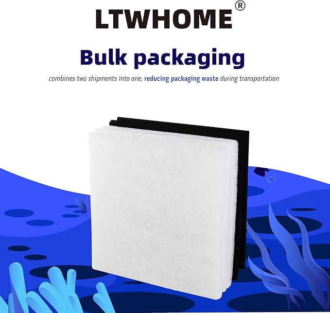LTWHOME Value Pack of Polyester and Carbon Filter Pads Fit for Danner 12202 Pondmaster PM 1000 and PM 2000 (Pack of 6)