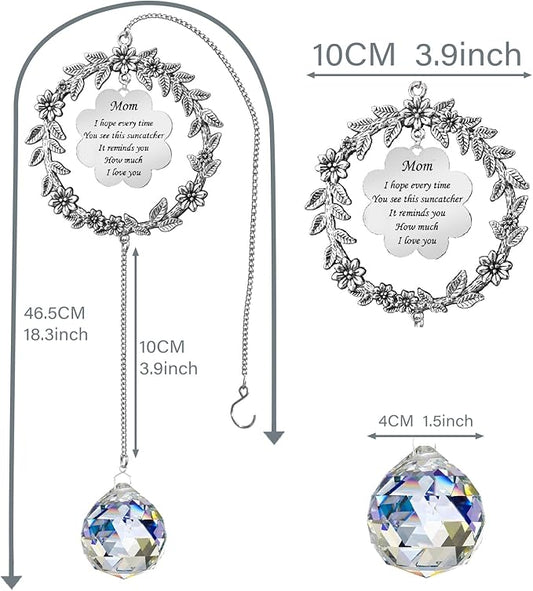Gifts for Mom, Suncatcher Birthday Gifts for Mom from Daughter Son, Sun Catcher for Christmas Birthday Mothers Day Thanksgiving