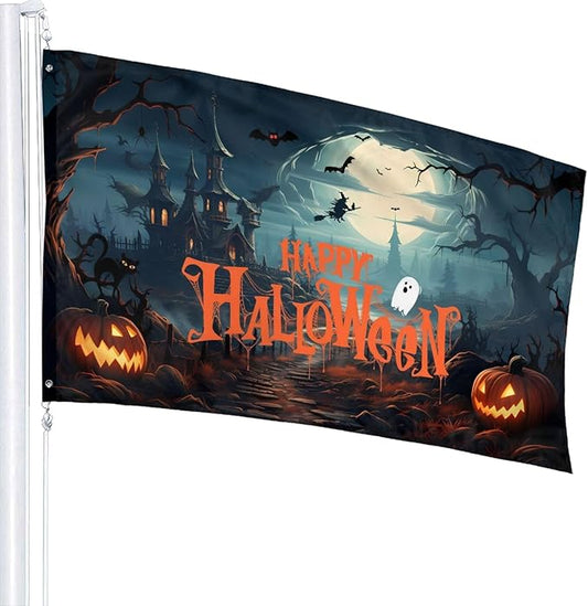 Happy Halloween Flag 3x5 Ft Outdoor Indoor With Grommet Garden Yard Banner Decorative Sign