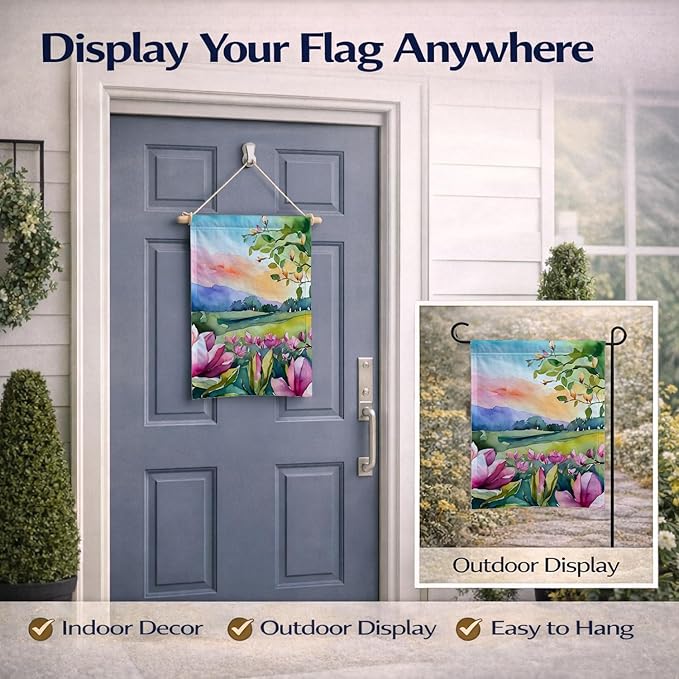 Caroline's Treasures Louisiana Magnolias in Watercolor Garden Flag Mailbox Flag Decorative Yard Flag Banner Outside Patio Artwork Yard Flower Beds, Garden Size, Multicolor