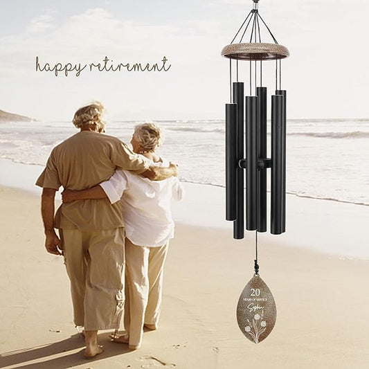 ASTARIN Personalized Happy Retirement Gift, Custom Name Retirement Wind Chimes for Women Men, 35" Large Deep Tone Wind Chime Retire Gifts for Teacher Co-Workers Boss(Produced in USA)