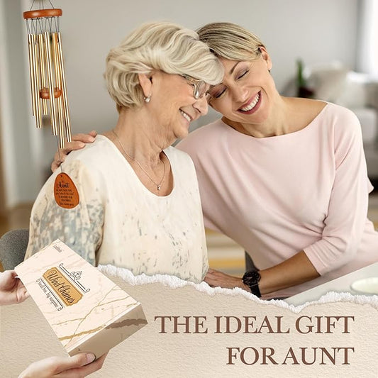Leebbsin Mother's Day Best Gifts for Aunt, Wind Chimes for Aunt, Auntie Birthday Gift from Niece Nephew, Love Reminder Gift for Mothers Day, Christmas, Thanksgiving, Best Aunt Ever