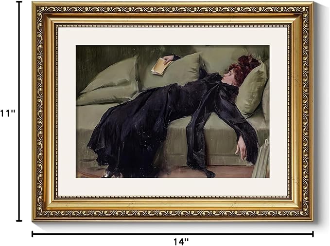 ARPEOTCY Vintage Gold Framed Wall Art, Classical Trendy Woman Gallery Paintings, Victorian Farmhouse Canvas Prints Home Decor, Wall Decor for Living Room Bathroom Bedroom, 11x14 inch