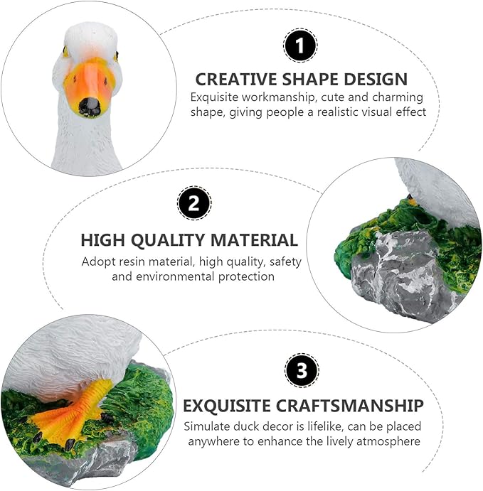 GANAZONO Simulated Duck Ornament 5.90X3.93X3.14In Outdoor Garden Decor Lifelike Lawn Duck Figurine for Patio Yard Landscaping Craft