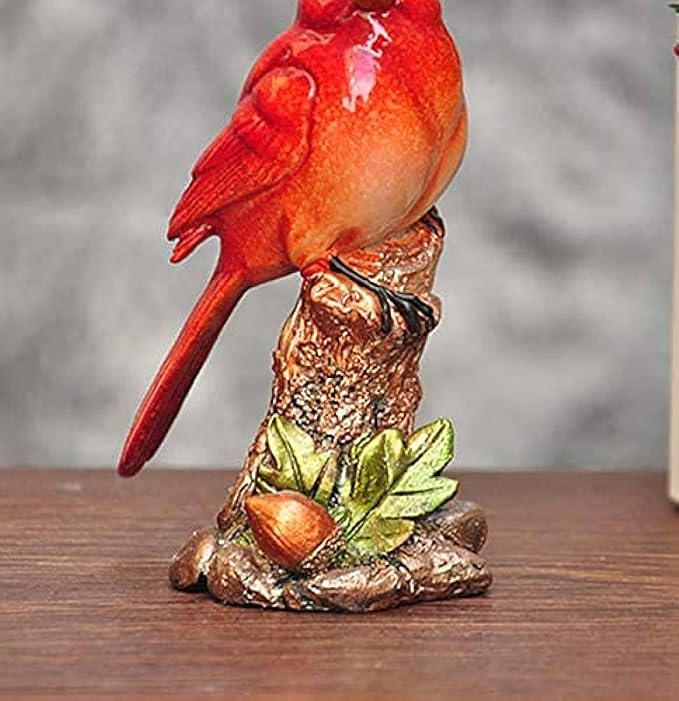Garden Ornaments Decor Statue Outdoor,for Home Kitchen & Dining Outdoor Patio, Lawn & Garden Sculptures Statue Figurine Ornaments Bird Decorative, Bird Animal Painted Red Resin Handicraft