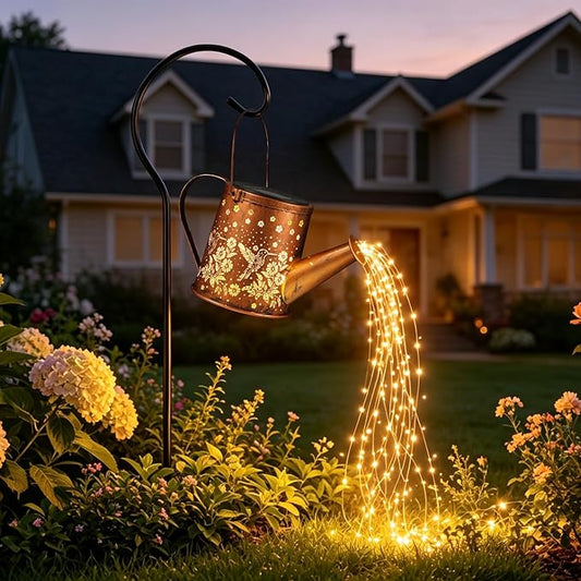 Solar Watering Can Light, Solar Powered Hanging Lantern Landscape Lights, Decorative Garden for Yard Waterproof Garden Decor, Gifts for Mom, Grandma(Hummingbird)