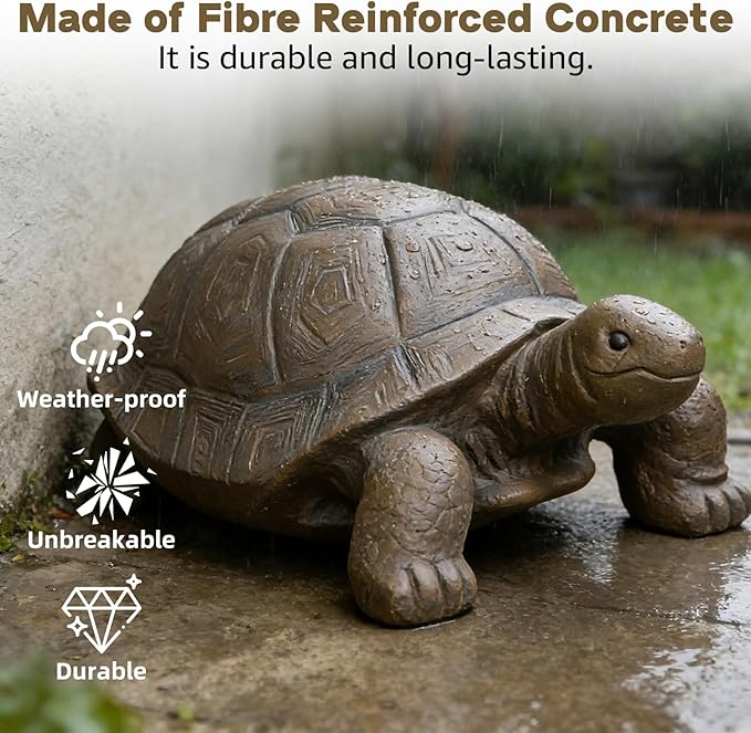 SKYFIRE Large Turtle Statues for Garden - 29.5' x 15.7' x 11.8' Fiber Reinforced Concrete Figurines, Garden Sculptures & Statues for Outdoors, Lawn, Yard, Indoor - Tortoise Outdoor Decor