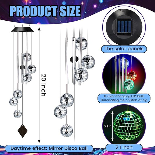 Novabright Solar Moroccan Ball Gifts Solar Color Changing Wind Chimes Outdoor Hanging Decorative Mobile Lights or Garden Yard Patio Window Party Easter Decor