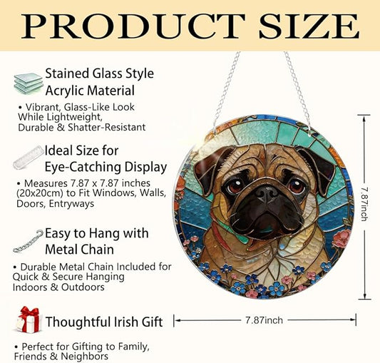 Dog Acrylic Suncatcher, Artistic Colorful Acrylic Suncatcher, Indoor Window Wall Art, Hand-Painted Sun Catcher Garden Hangings, Animal Lover Home Decor, Housewarming Gift, Dog Mom Gift