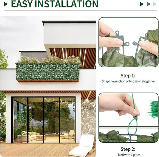 Artificial Ivy Privacy Fence Screen,40" X 40" UV-Anti Fake Leaves Plant Vine,Privacy Hedges Wall for Indoor Outdoor Garden Backyard Decor