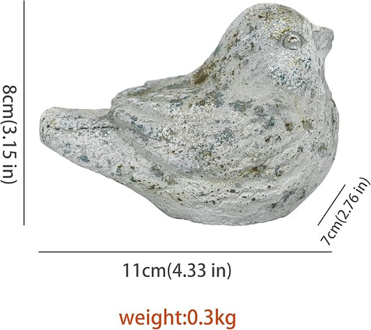 BIG FORTUNE Outdoor Bird Statues Bird Decor Figurines for Home Cement Bird Sculpture for Patio Yard Lawn Ornament, Indoor Outdoor Stone Bird Decorations Statue 1pc