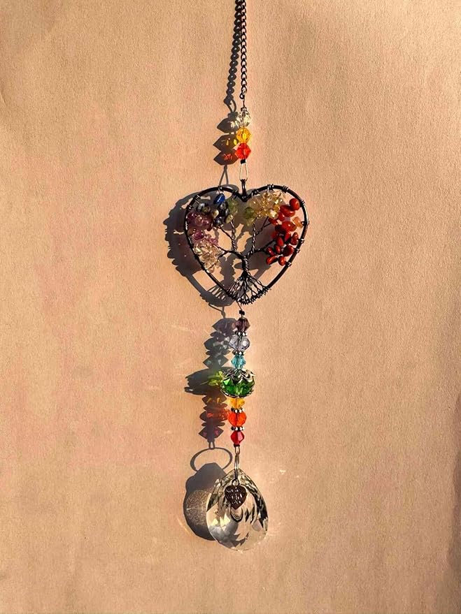 Crystal Suncatchers Hanging Ornaments, Rainbow Maker Sun Catchers Indoor Window Garden Decor Gift Indoor Window Home Car Decor Gift (1, Stone)