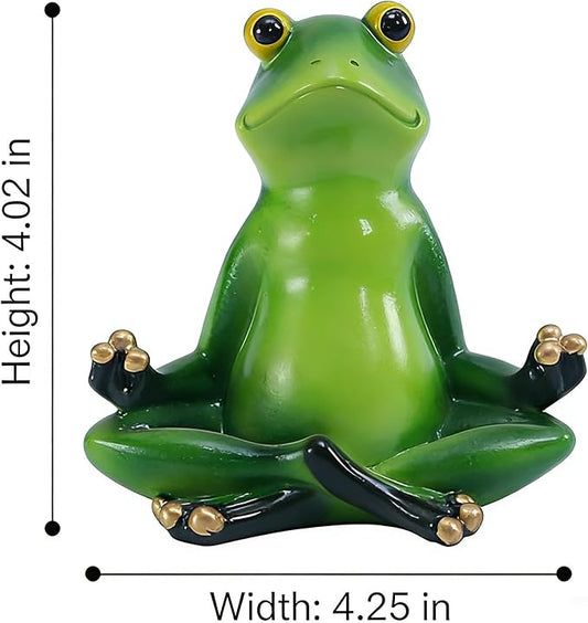 Yoga Frog Statue Outdoor Decor for Garden, 4.05" Fairy Yard Figurines Home Sculptures for Lawn Patio Front Porch Backyard