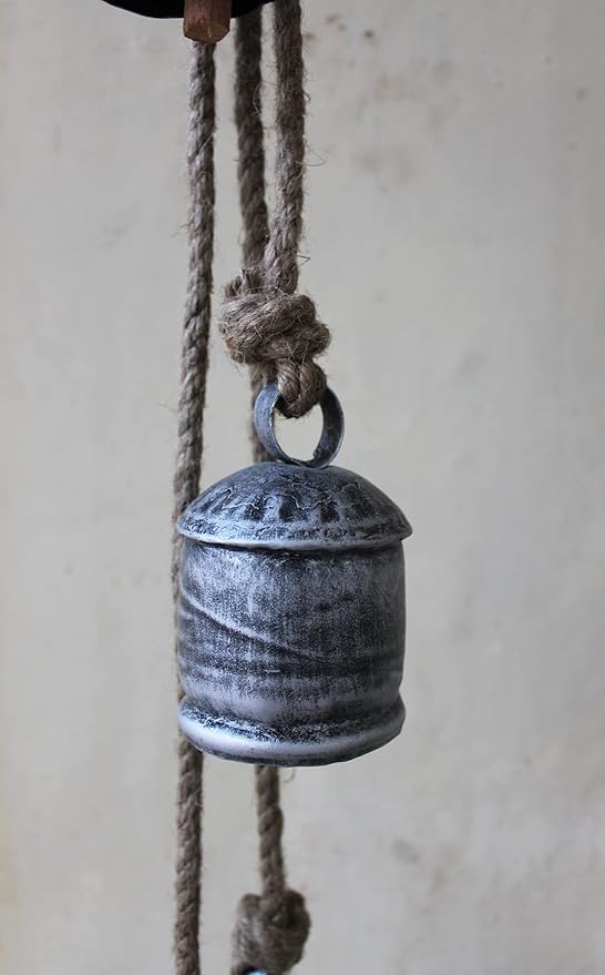 Mango Gifts Vintage Bells Hanging Chimes with Rope Tranquil Wind Chimes for Garden Outdoor and Patio (MGT20)