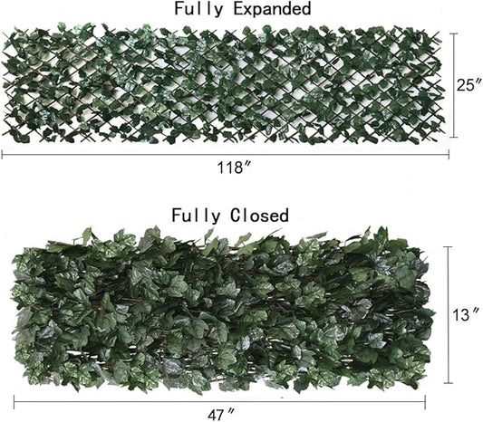 Garden Land Artificial Leaf Faux Ivy Expandable/Stretchable Privacy Fence Screen (2PC,Ivy)…