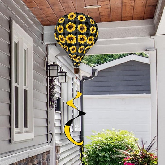 Sunflowers Deluxe Hot Air Balloon Windsock Floral Everyday Wind Twister Everyday 54" L Briarwood Lane