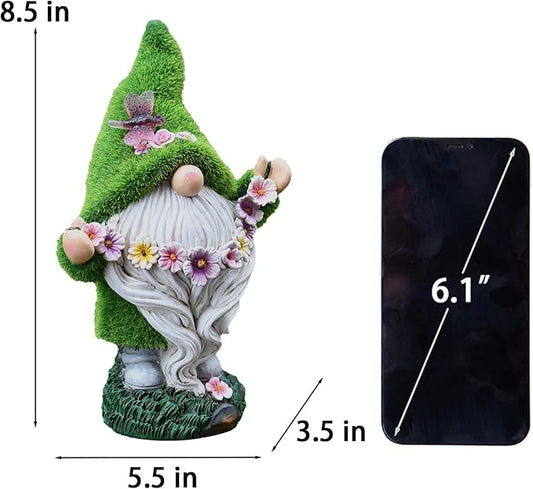 Garden Gnomes Outdoor Decor Light - Funny Garden Decorations Solar LED for Yard Patio, Home Garden Statues Ornaments, Housewarming Gifts for Family Green Saint Patricks Day Leprechaun 5.5x3.5x8.5 Inch