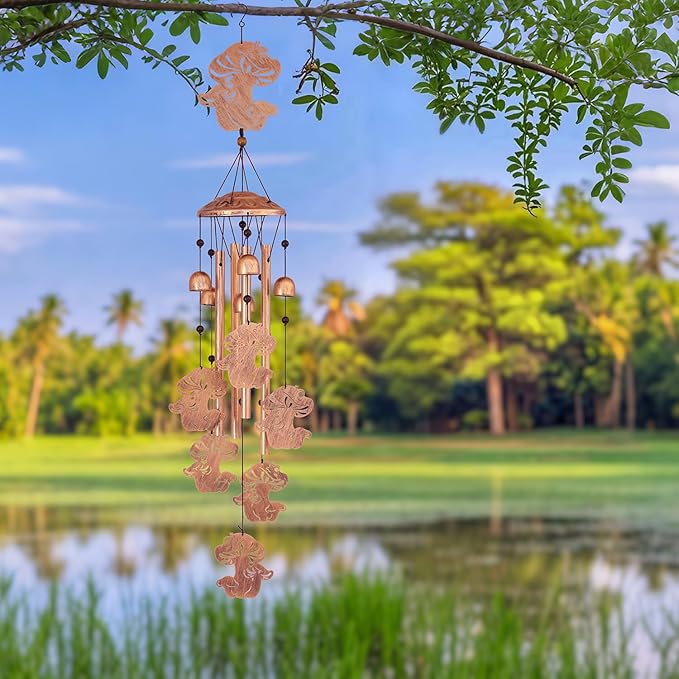 GDNSFIT Mushroom Wind Chimes for Outside, Metal Windchimes Outdoors, Mushroom Gifts for Women/Men, Memorial/Birthday Gifts, Garden Decor for Outside, Patio or Yard, Durable Chimes for Outdoors