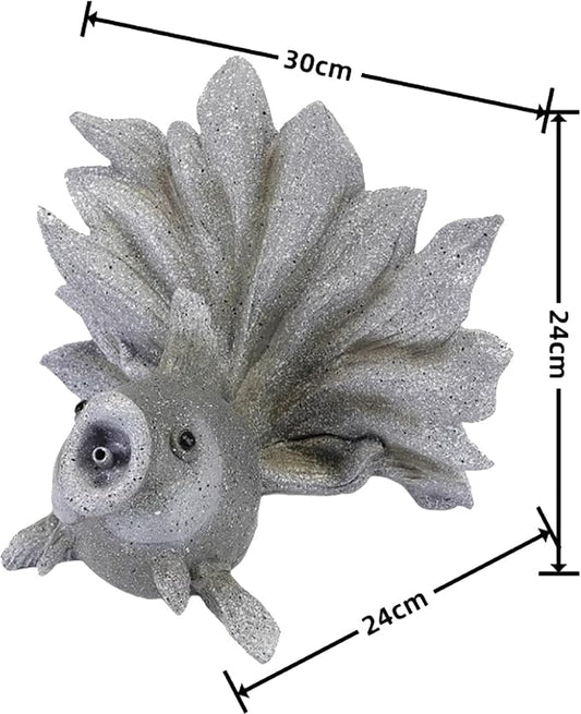 Goldfish Shape Pond spitters for Small Ponds, Fish Tank Automatic Circulation Water Landscaping Ornaments, Pool Fountains for Above Ground Pools, Garden Decor for Koi Pond(Gray,24 * 24 * 30cm)