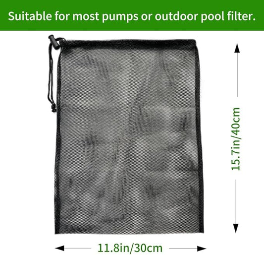 2 Pcs 11.8" x 15.7" Pond Pump Cover, Pond Pump Filter Bag, Black Media Bag Large Pump Mesh Bag for Outdoor Water Ponds Filters, Water Filter Pump, Outdoor Ponds, Garden, Swimming Pool (2 Pack)