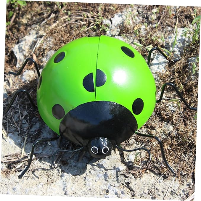 BESPORTBLE Simulated Ladybug Pendant Iron Garden Ornament Outdoor Decor Creative Hanging Artificial Ladybug Sculpture for Patio and Holiday