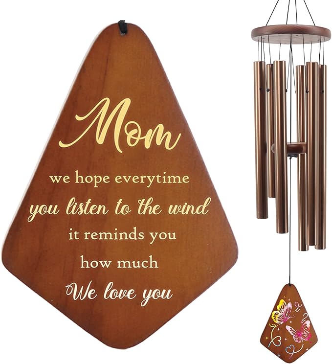 Mom Wind Chimes 32", Birthday Gifts for Mom from Daughter Son, Love Reminder Gifts for Mothers Day Thanksgiving Christmas,Wind Chimes for Mother