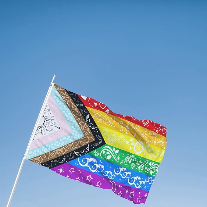 Pride Flag LGBTQ Small Yard Flag bisexual Gay Transgender Inclusive Progress Garden Rainbow Flag 12x18in Double Side, Original Design Cute Print Pattern