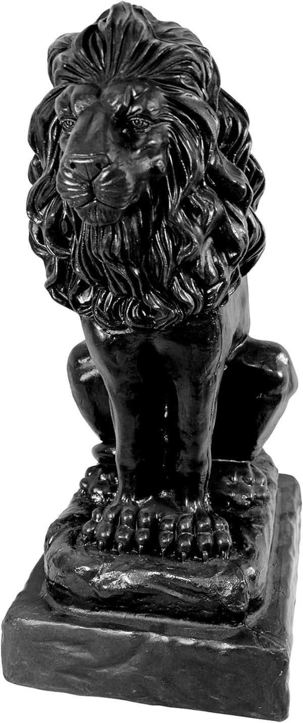 EMSCO Group Guardian Lion Statue, Black Polyethylene, Outdoor Garden Decor