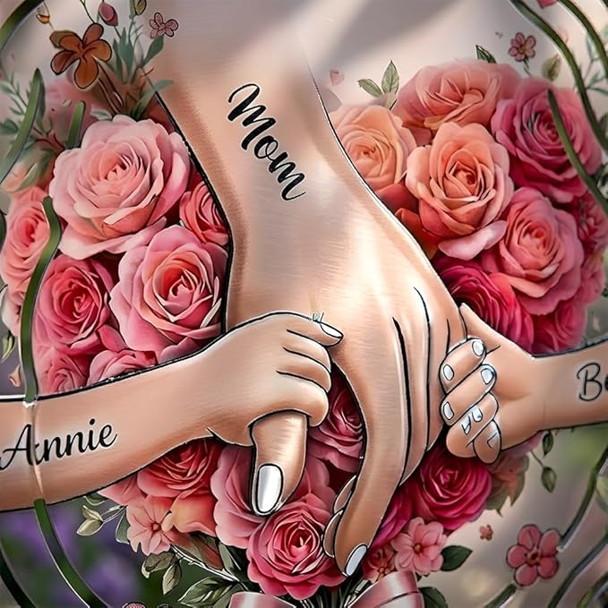 Personalized Mother's Day Wind Spinner for Mom Grandma, Mama Grandma Gifts Mothers Day Christmas, Floral Garden Decor Gift, Outdoor Yard Hanging Ornament 1