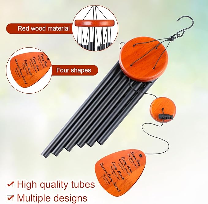Soaoo 2 Pcs Christian Gift 28 Inch Wind Chimes Bible Verse Wind Chimes Outdoor with Inspirational Prayers Christian Gifts Religious Garden Wind Chimes Scripture Gifts for Home Garden Patio Decor