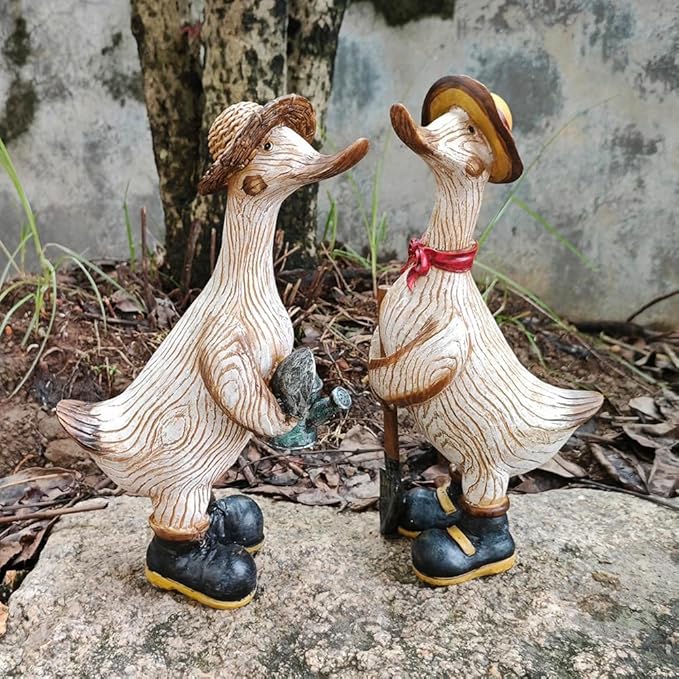 Garden Statues Duck, Funny Cartoon Duck Garden Statues Indoor Outdoor Decorations for Yard Home Garden Patio and Office
