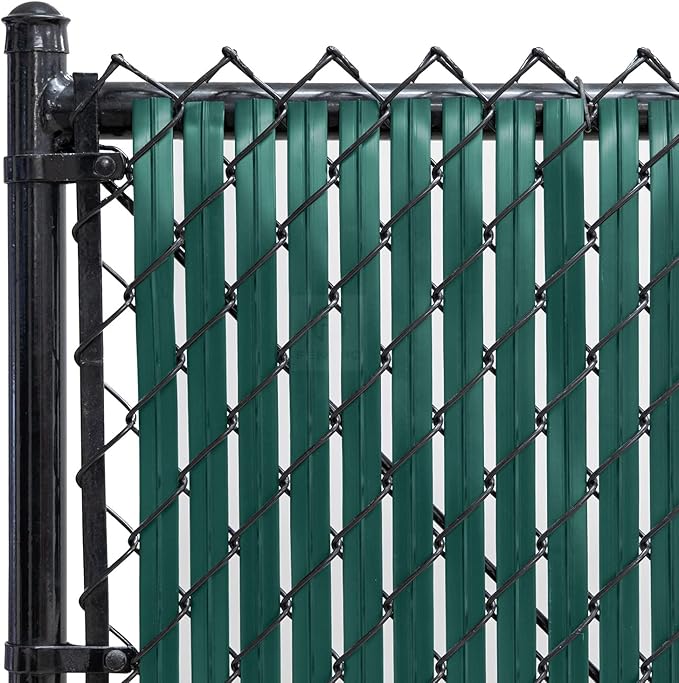 Chain Link Fence Privacy Blade Slates with Bottom Lock 6x10 Ft Green for Gardening, Privacy, Outdoor Wall, Balcony, Patio, Yard, Safety Fence Screen Cover for Dog, Cat, Pet Hedge Slats