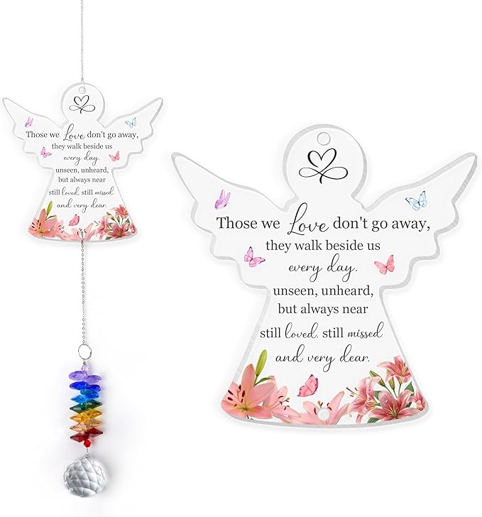 1 Layered Ornament Suncatcher - Still Loved Still Missed - Angel - Funeral Gift for Women, Men - Memorial Gifts for Loss of Loved One - Remembrance Keepsake - Mother's Day