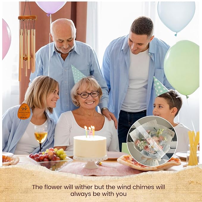 Gigi Wind Chime,Gifts for Gigi, Birthday Gift from Grandchildren, Gift Ideas for Mothers Day, Thanksgiving, Christmas
