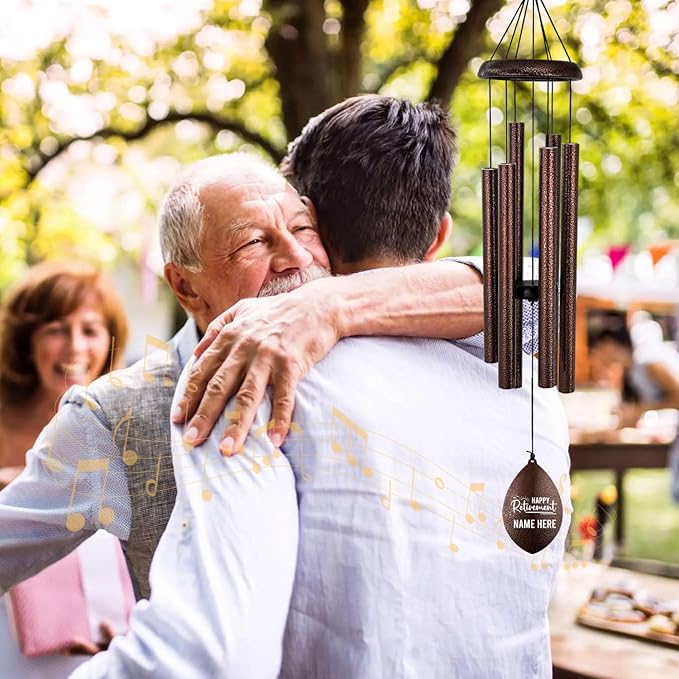 ASTARIN Personalized Happy Retirement Gifts, Custom Name Retirement Wind Chimes for Women Men, Wind Chime Retire Gifts for Co-Workers Boss Friends, Going Away Funny Farewell Gift(Produced in USA)