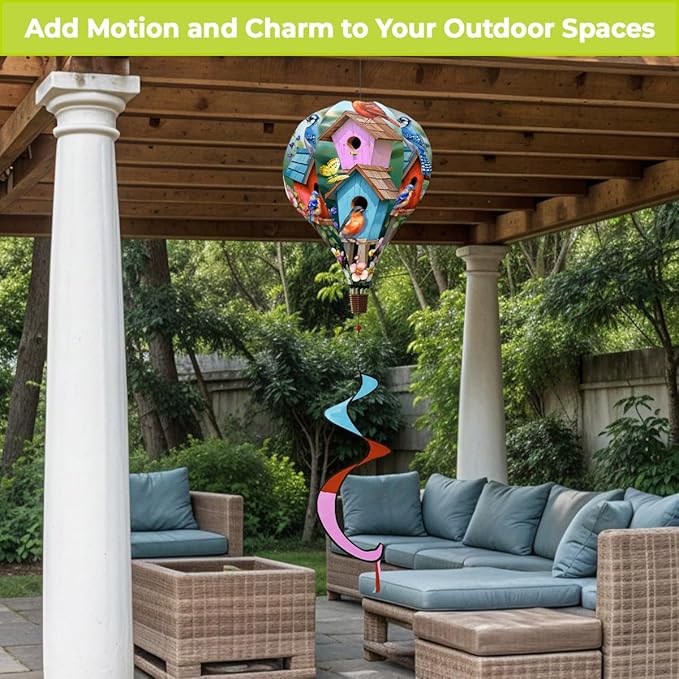 Briarwood Lane Spring Celebration Birdhouses Hot Air Balloon Spinner