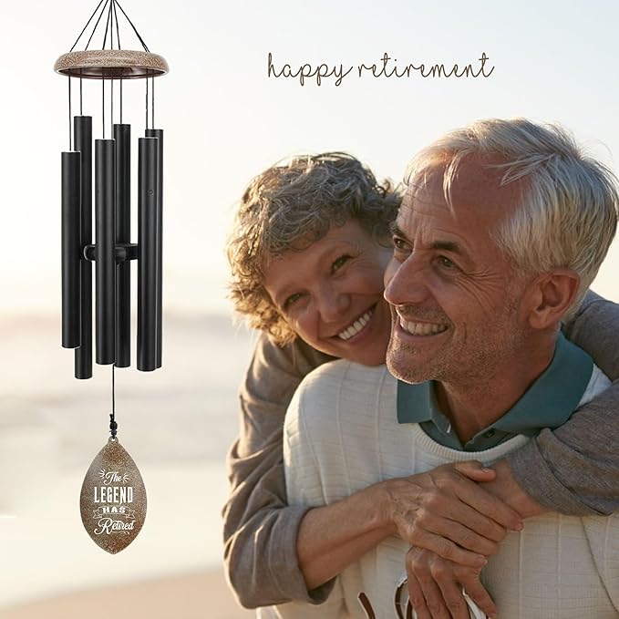 ASTARIN Personalized Happy Retirement Gift, Custom Name Retirement Wind Chimes for Women Men, 35" Large Deep Tone Wind Chime Retire Gifts for Teacher Husband Friends Parents(Produced in USA)